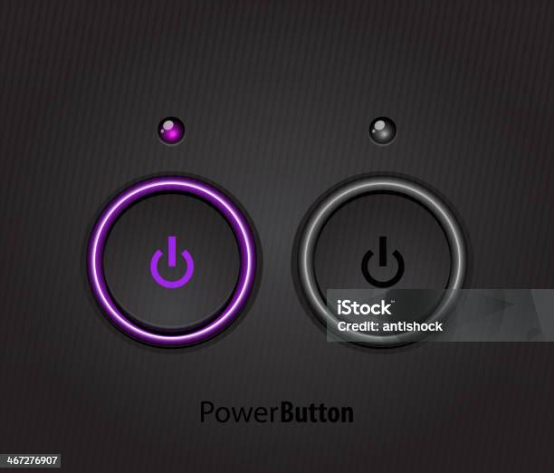 Power Led Button Panel Black Led Light Power Button Stock Illustration - Download Image Now ...