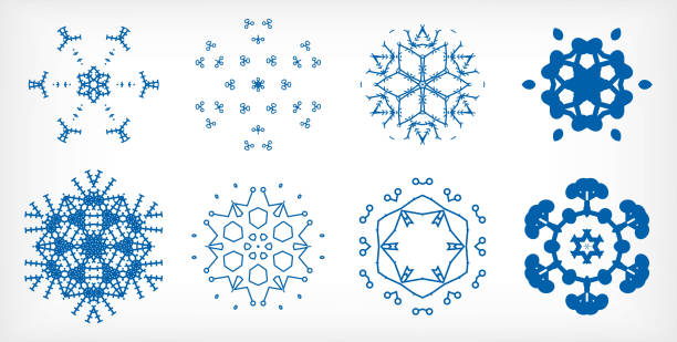istock Set of isolated snowflakes for Christmas design 467277179