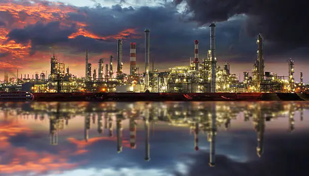Photo of Oil refinery at twilight
