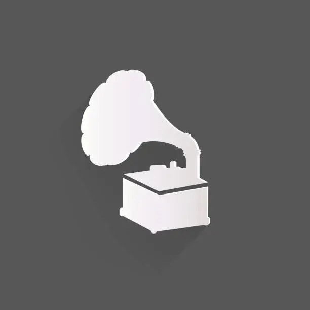 Vector illustration of Gramophone,old retro  record player icon