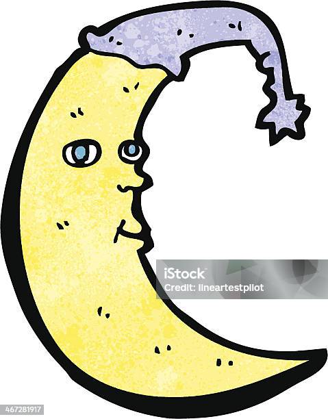 Sleepy Moon Comic Stock Vektor Art und mehr Bilder von Bizarr - Bizarr, ClipArt, Der Mann im Mond