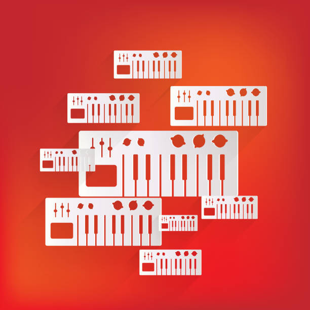 digital piano synthesizer icon digital piano synthesizer icon electric organ stock illustrations