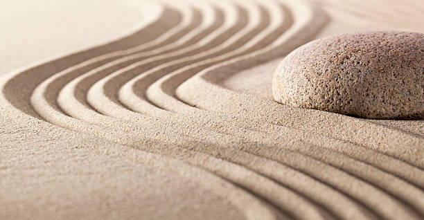 Harmonia quietude, com detalhes de cascalho e areia - foto de acervo