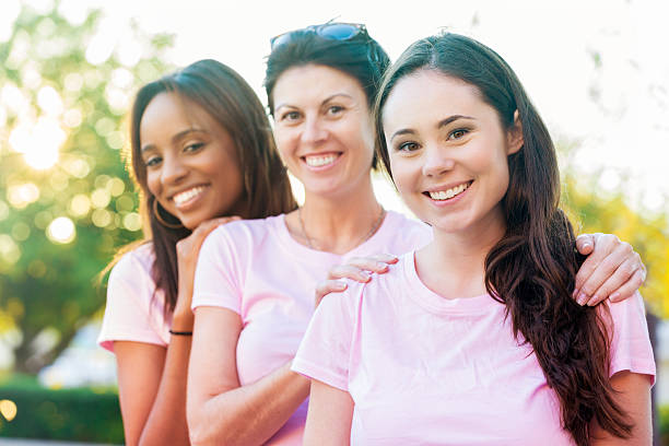 istock Strong breast cancer survivors and awareness supporters 467286672