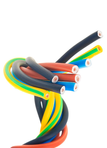 istock closeup of a three-phase electric cable 467287011