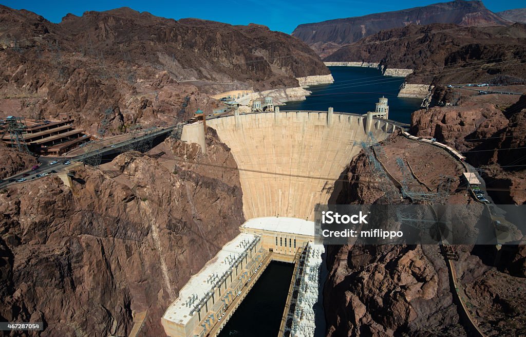 Famous Hoover Dam near Las Vegas, Nevada The famous Hoover Dam near Las Vegas Nevada, USA 2015 Stock Photo