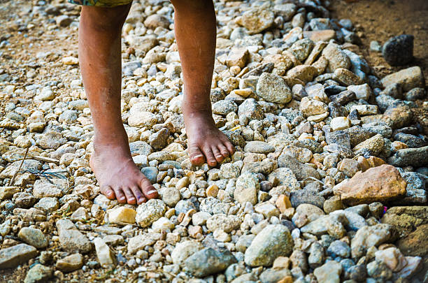 asian boy tribe feet in Mae Sod,Thailand