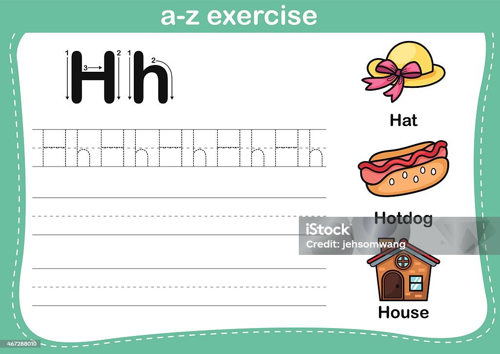 Alphabet a-z exercise with cartoon vocabulary illustration Alphabet a-z exercise with cartoon vocabulary illustration, vector Alphabet stock vector