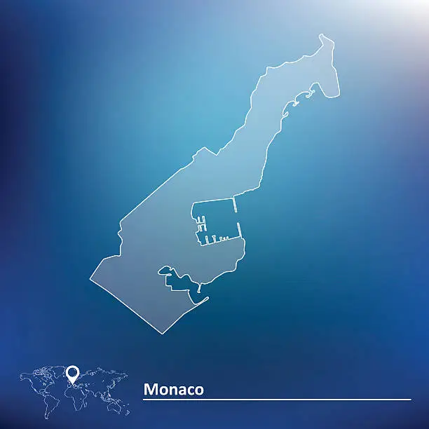 Vector illustration of Map of Monaco