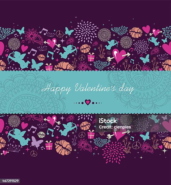 Happy Valentines Day Banner Background Stock Illustration - Download Image Now - Anniversary, Border - Frame, Celebration