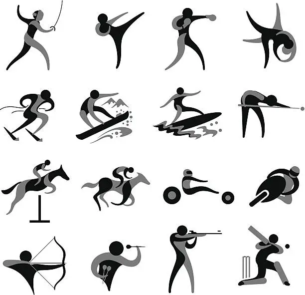 Vector illustration of Sport And Pastime Symbols