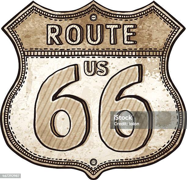 말풍선이 있는 Us 도로번호 Shield Route 66 로드쇼의 팻말 66번 국도에 대한 스톡 벡터 아트 및 기타 이미지 - 66번 국도, 도로 표지판, 오래된