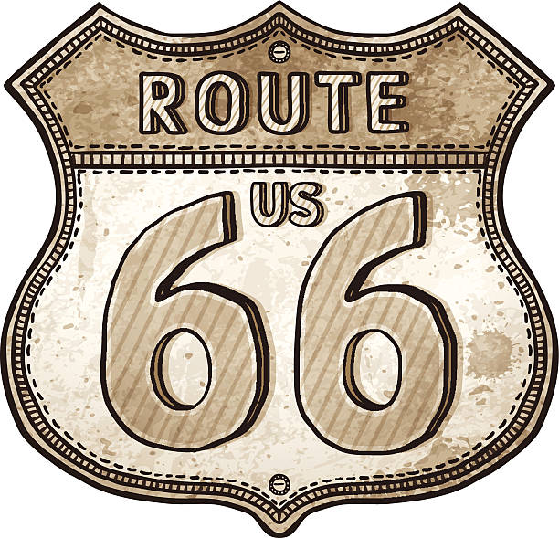 ilustrações de stock, clip art, desenhos animados e ícones de mulher eua. via shield- rota 66 sinal de estrada - route 66 road sign california