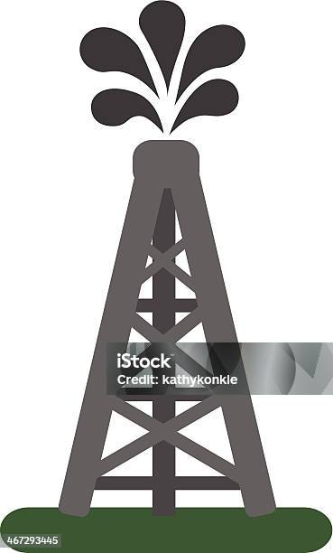 Oil Derrek Stock Illustration - Download Image Now - Crude Oil, Fossil Fuel, Fuel and Power Generation