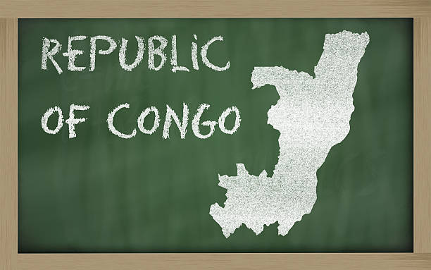 istock outline map of congo on blackboard 467294322
