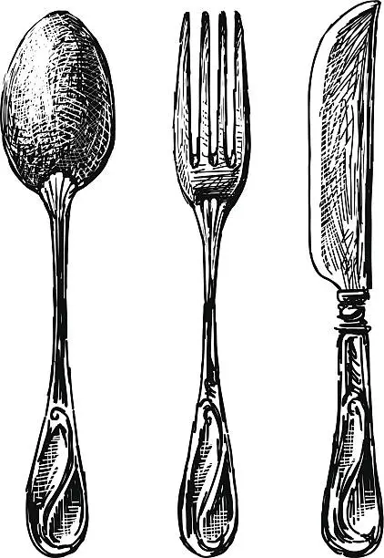 Vector illustration of eating utensil