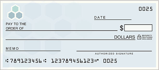 Blue Blank Check Blue Blank Check check financial item stock illustrations