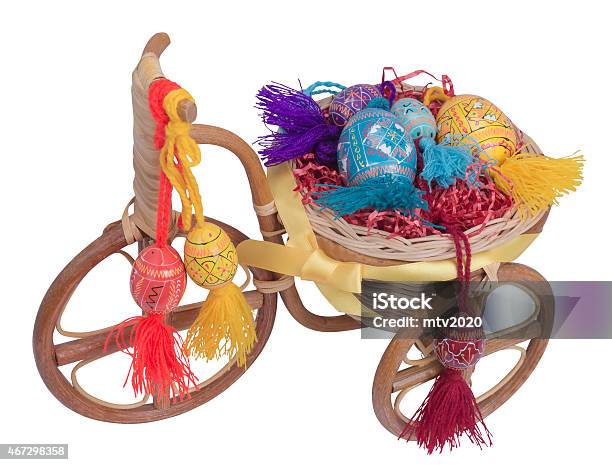 Easter Bike With Eggs Stock Photo - Download Image Now - 2015, Animal Nest, Basket