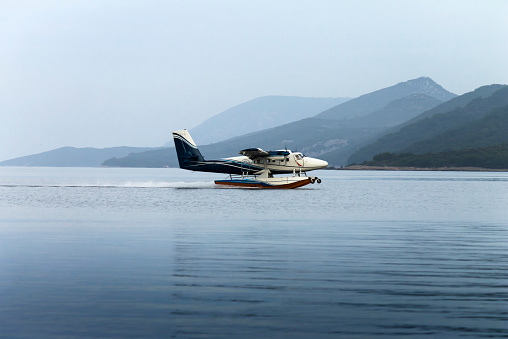 Seaplane landing at Jelsa Harbour, Island Hvar - Croatia