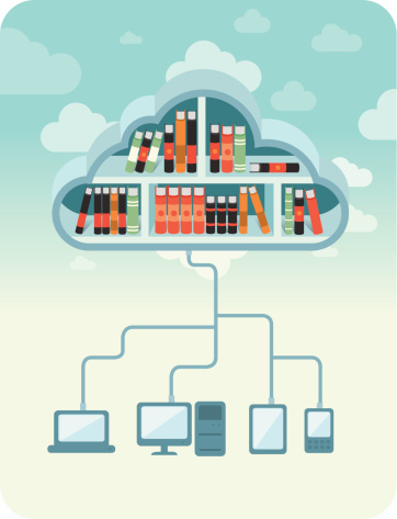 Cloud library concept. Vector  EPS 10 illustration (without transparencies).