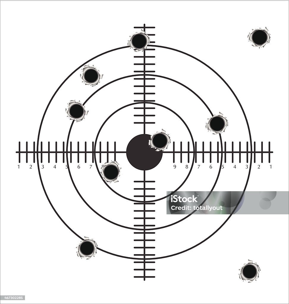 Objetivo con agujeros de bala - arte vectorial de Agresión libre de derechos