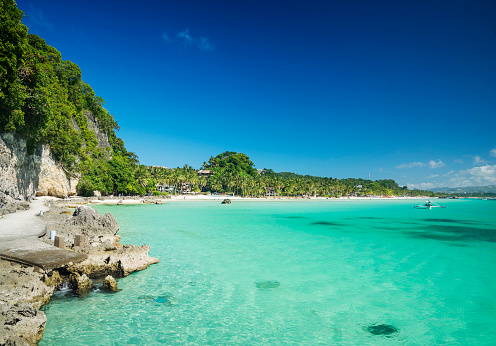 boracay island philippines tropical diniwid beach view towards mainland