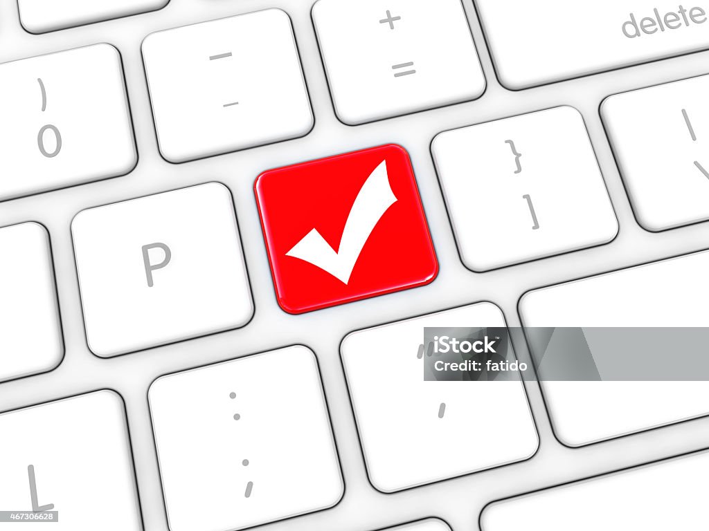 Check In Keyboard Check Mark On Computer Keyboard Stock Photo - Download Image Now - 2015 ...