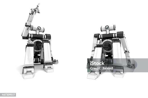 Два Роботы — стоковые фотографии и другие картинки Без людей - Без людей, Горизонтальный, Изображение сгенерированное цифровыми методами