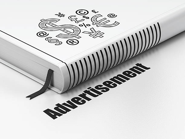 istock Advertising concept: book Finance Symbol, Advertisement on white background 467309711