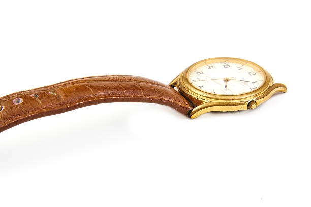 istock Men, used and broken hand watch on white background 467309802