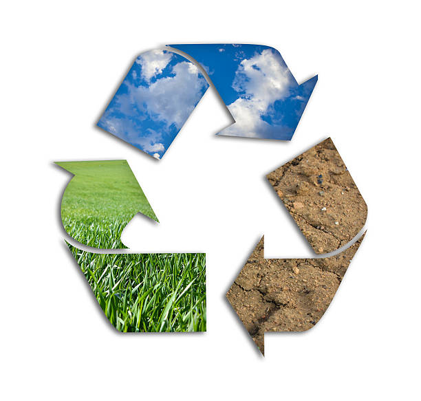 istock Recycling symbol made from mud, grass and air 467309982