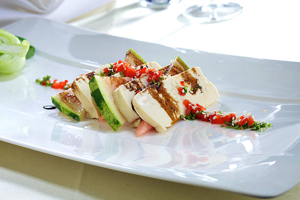 Tofu watermelon - oriental style salad