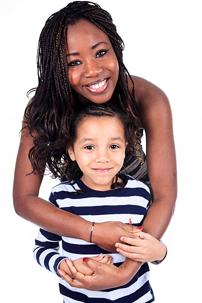 istock White Background - Mother and Son 467311109