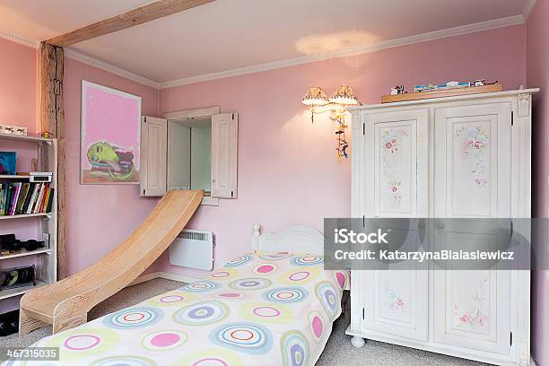 Vintage Mansion Girls Room Stock Photo - Download Image Now - Slide - Play Equipment, Bedroom, Child