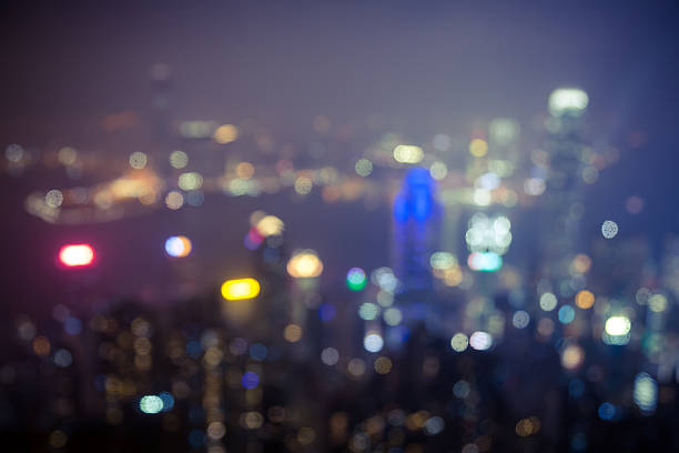 istock Blurred defocused background Hong Kong city view from peak 467315606
