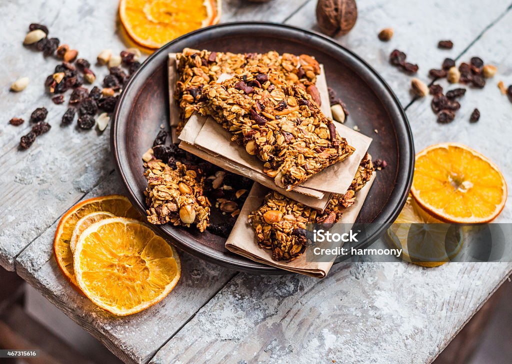 granola bars citrus, peanut butter and dried fruit, healthy food granola bars citrus, peanut butter and dried fruit, Healthy eating concept with cereal bar 2015 Stock Photo