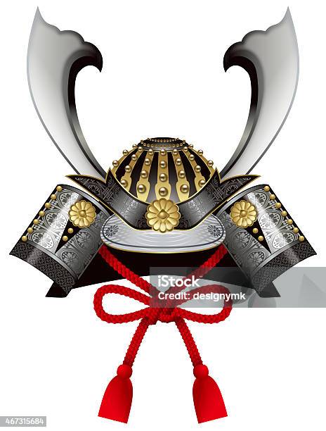 Helmet Of Samurai For Childrens Day Stock Illustration - Download Image Now - Children's Day, Samurai, Work Helmet