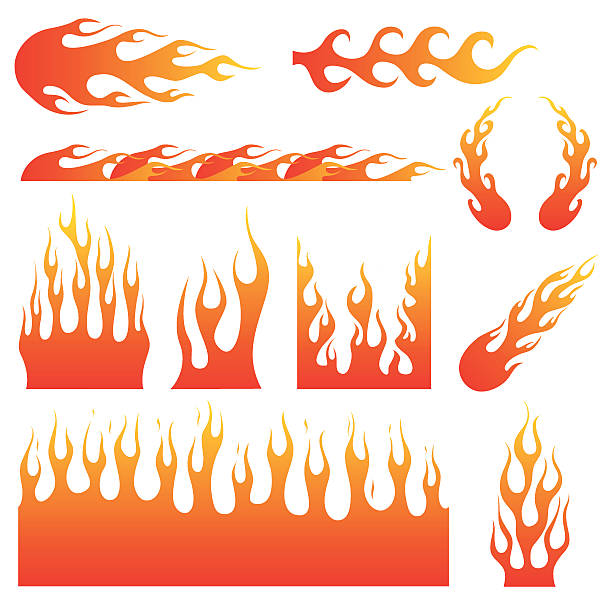 bildbanksillustrationer, clip art samt tecknat material och ikoner med flame decals - ombyggd bil illustrationer