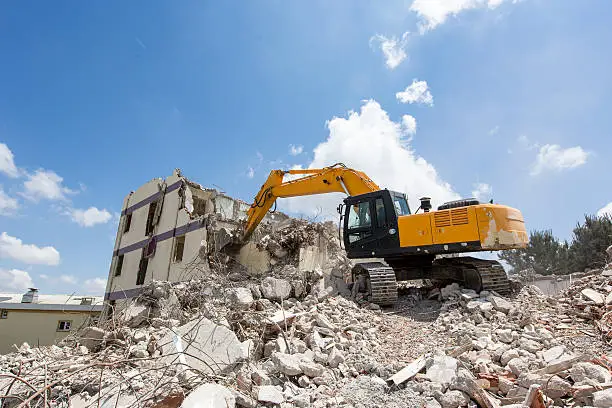 An Excavator On A Construction Site.