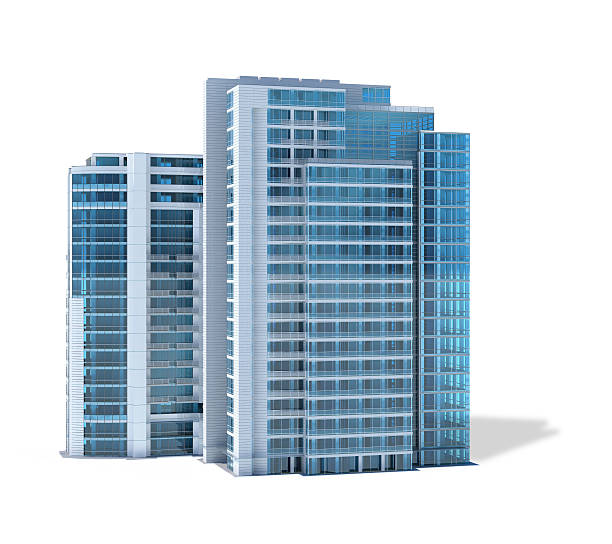 istock Modern office buildings, isolated on white background 467316449