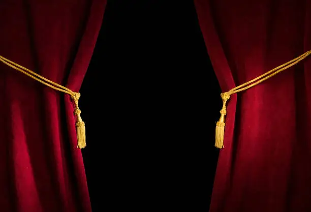 Photo of Red velvet curtain with tassel