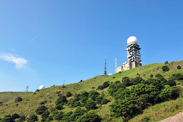 Radar weather station stock photo