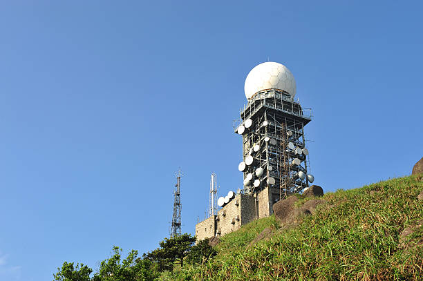 레이더 기상으로 관측소 - weather radar weather station science 뉴스 사진 이미지