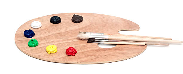 istock art palette with brushes and paints 467319219
