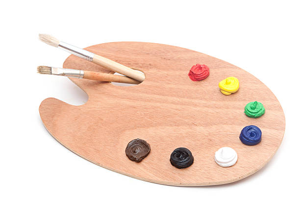istock art palette with brushes and paints 467319299