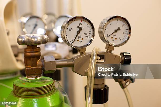 Gas Bottle With Pressure Indicator Stock Photo - Download Image Now - Physical Pressure, Bottle, Natural Gas