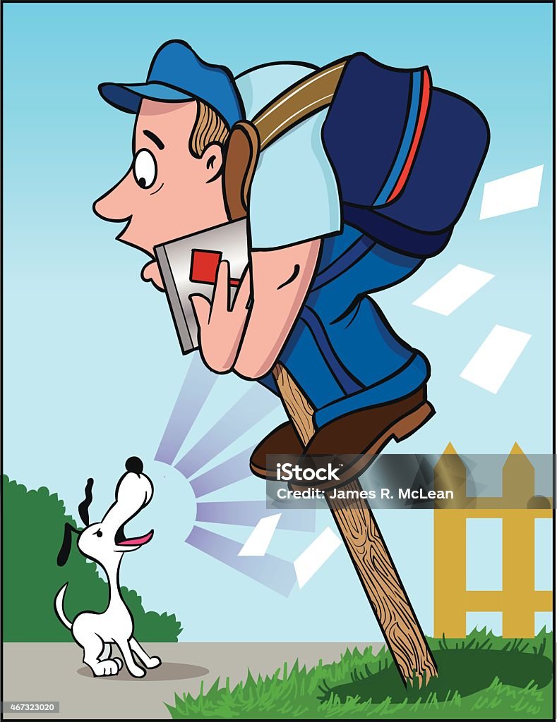 Postman Stock Illustration - Download Image Now - 2015, Anger, Barking ...