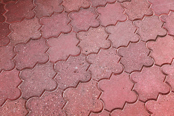 istock Background texture of red modern cobblestone pavement 467327439