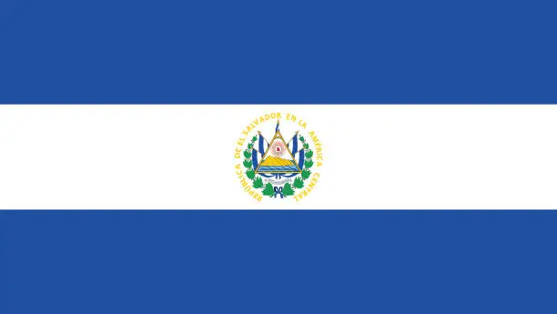 Vector illustration of flag of El-Salvador.