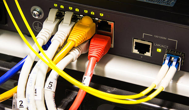 istock UTP Network cables connected to an Fast/Giga ethernet ports 467329871